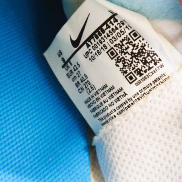 Men's Nike Cleat Soccer or Football Sport Shoes Just Do It Blue White Size 9 - Picture 4 of 11